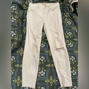 White Madewell 9” High-Rise Skinny Crop